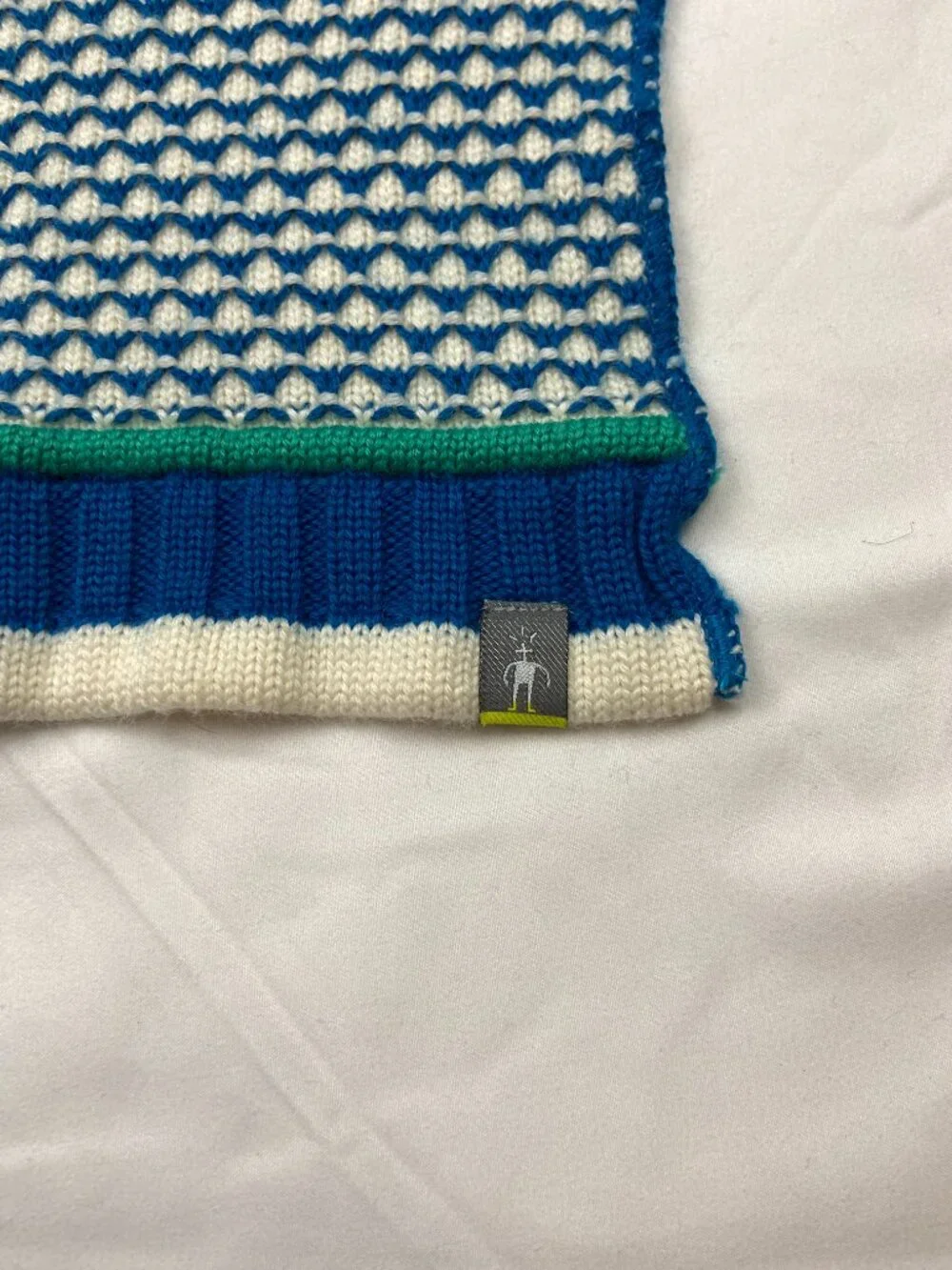 Smartwool Colorblock Knit Scarf Blue, Green & White 62